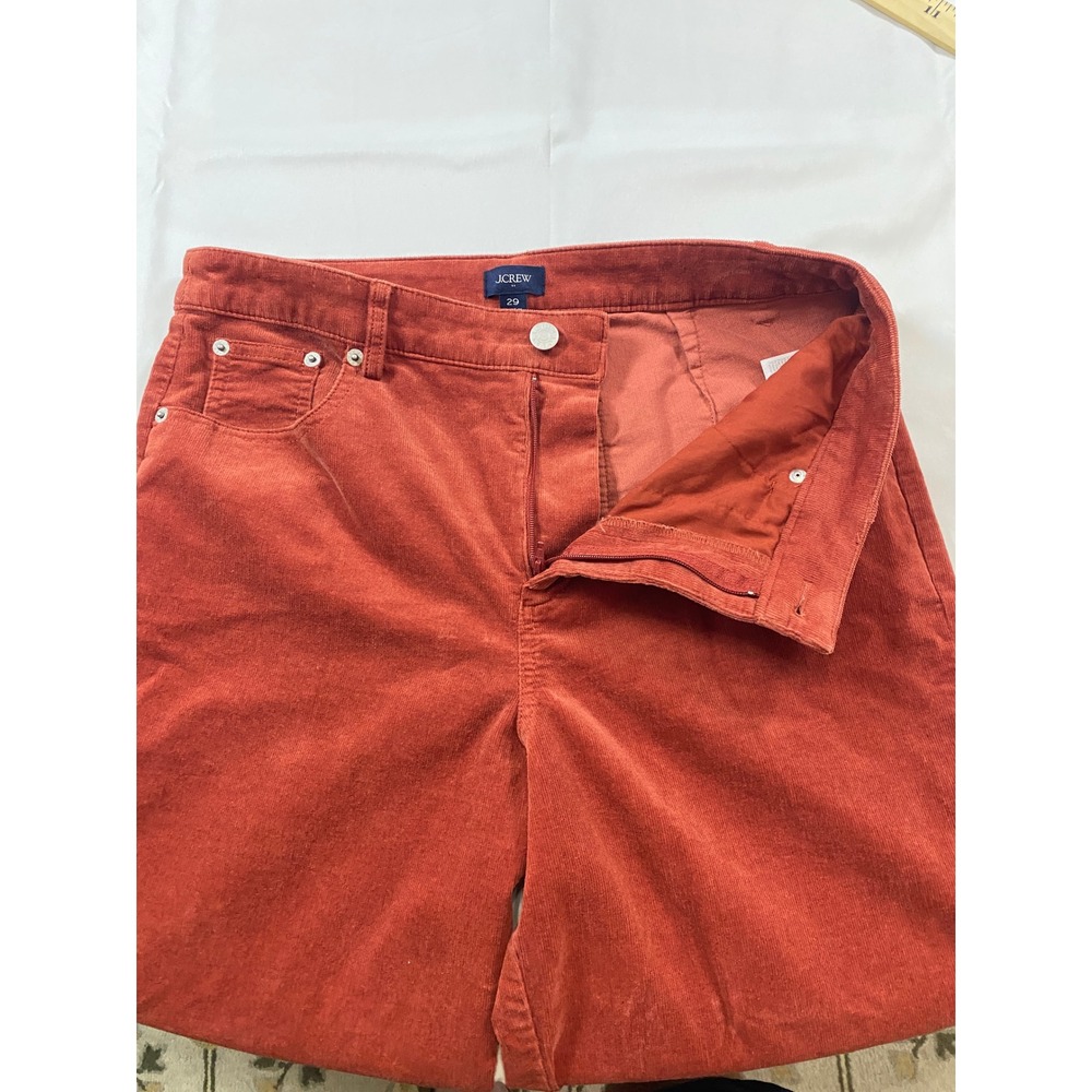 J.Crew Wide Leg Corduroy Pants Burnt Orange Rust High Rise Womens 29 - Picture 10 of 14
